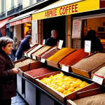 **

"A bustling Parisian market. Vivid colors of spices, fresh produce, and flowers. Merchants shouting prices in French. The aroma of croissants and coffee fills the air. Focus on sensory details. Warm, inviting, chaotic, a scene straight out of Amélie."

**