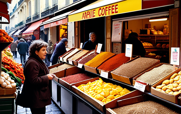 **
"A bustling Parisian market. Vivid colors of spices, fresh produce, and flowers. Merchants shouting prices in French. The aroma of croissants and coffee fills the air. Focus on sensory details. Warm, inviting, chaotic, a scene straight out of Amélie."
**