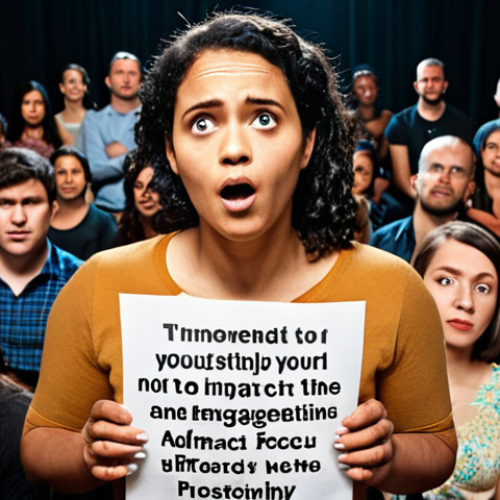 Home 9 **Prompt:** *A certified storyteller presenting to a captivated audience, demonstrating the power of emotional connection and narrative structure. Focus on the engagement and impact of the storytelling.*