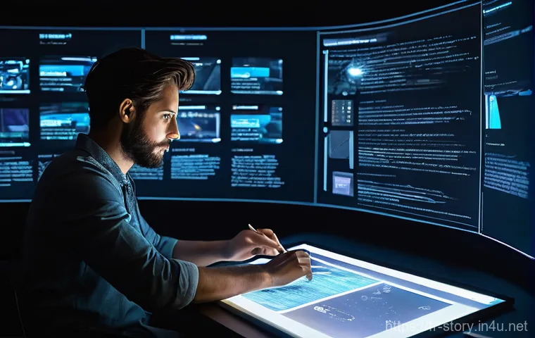 스토리텔러 직무와 관련된 필수 소프트웨어 - **Prompt 1: The Digital Canvas of Inspiration**
"A dynamic, medium-shot image of a storyteller, ...