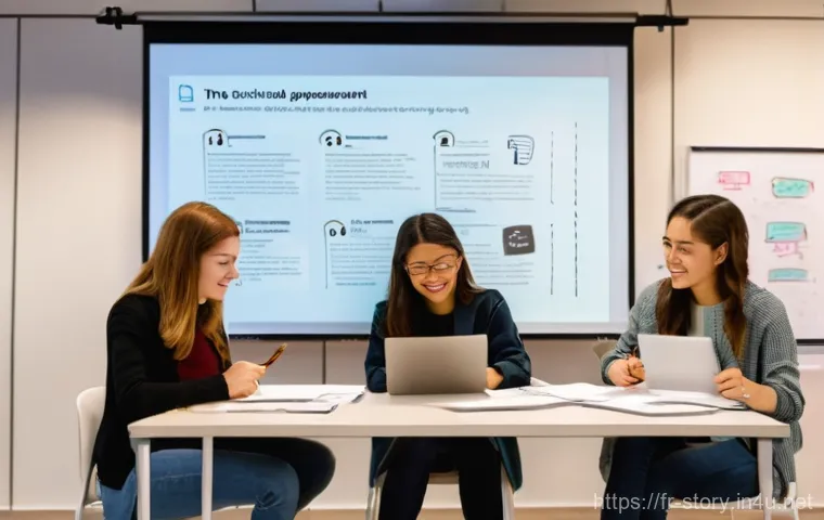 스토리텔러 자격증의 가치와 미래 전망 - **Prompt:** A diverse group of young adults and teens (all fully clothed in stylish, contemporary ca...