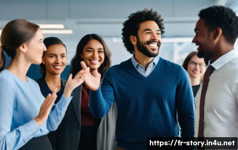 스토리텔러 직무와 관련된 리더십 기술 - A diverse group of professionals, including men and women of various ethnicities and ages, are gathe...