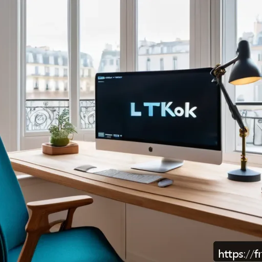 스토리텔러의 커리어 업그레이드 비법 - A sophisticated digital marketing workspace featuring a French professional in their 30s, analyzing ...
