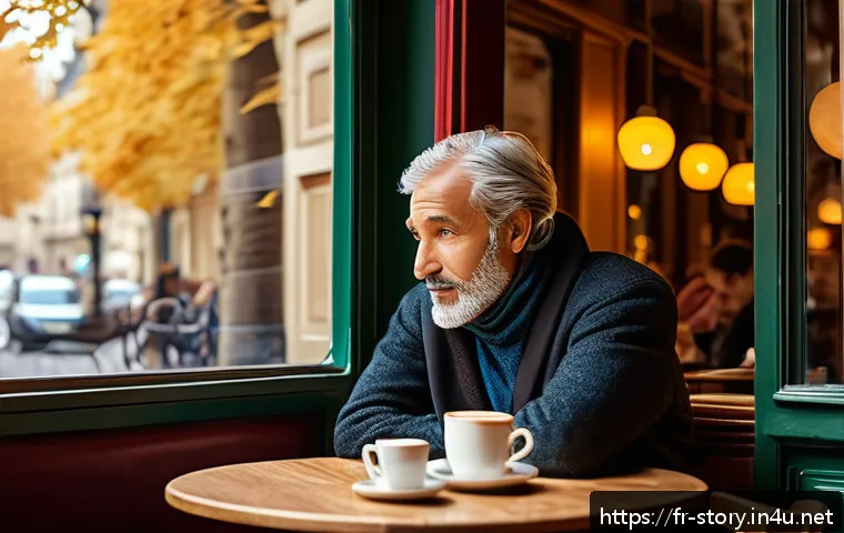 스토리텔러로서 성공한 명언 - A warm, inviting scene of a passionate storyteller in a cozy Parisian café, surrounded by an attenti...