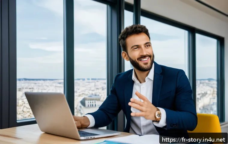 스토리텔러 관련 직업과 스토리 제작 방법과 사례 분석과 연구 - A professional French entrepreneur passionately sharing their sustainable development journey during...