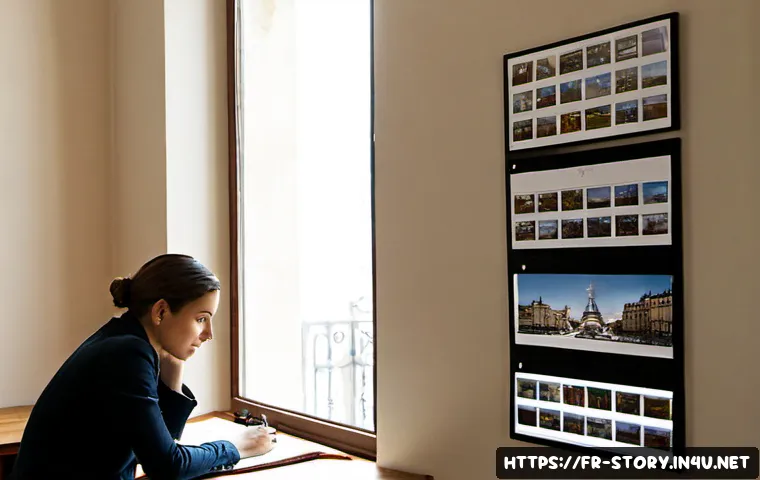 Home 17 스토리텔러가 주목해야 할 국제 사례 - Photorealistic editorial scene of a French documentary storyteller in a quiet Paris studio, thoughtf...