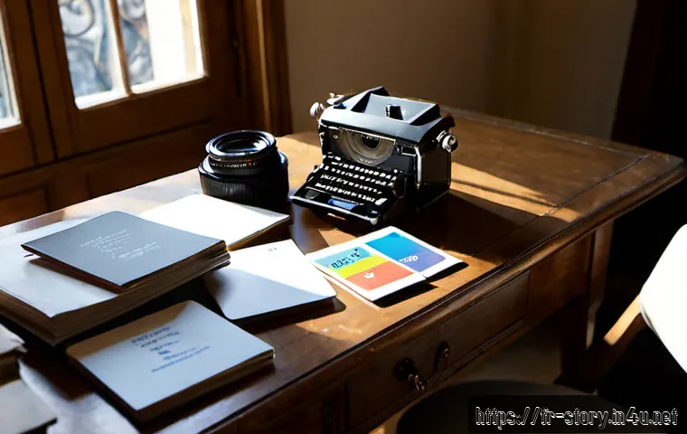 스토리텔러 직무와 관련된 성공 전략 - Photorealistic French storyteller at a sunlit Parisian home office, thoughtfully arranging colorful ...