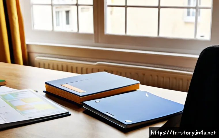 스토리텔러 관련 자격증 비교 - Photorealistic French career guidance scene, a thoughtful adult aspiring storyteller seated at a bri...